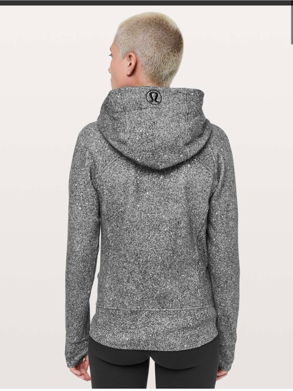 Lululemon Full Zip Scuba Hoodie. Luminesce Splatter White Black. Size 10